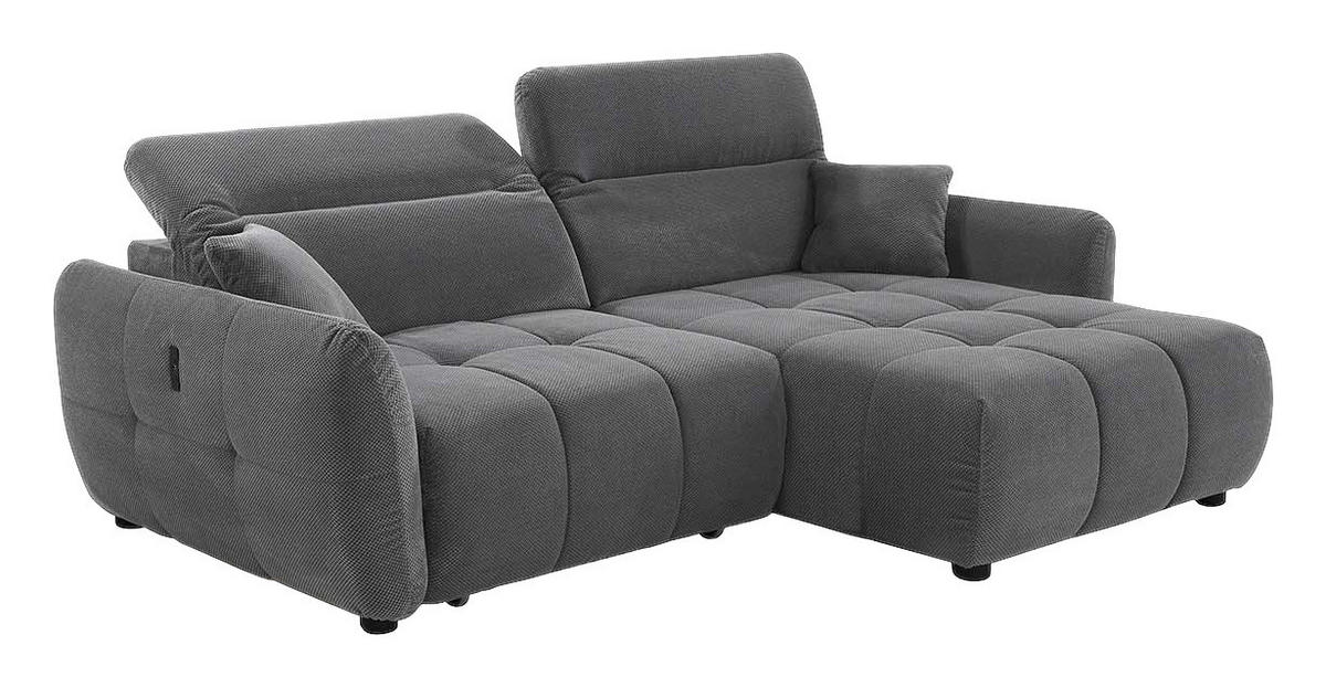 Ecksofa grau Kord B/H/T: ca. 260x106x191 cm Zoom_Ecksofa - schwarz/grau (260,00/106,00/191,00cm)