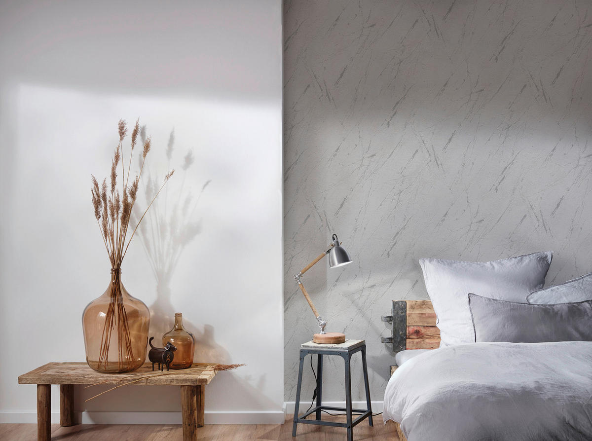 Vliestapete Marmor grau silber B/L: ca. 53x1005 cm Vliestapete_393361 - silber/grau (53,00/1005,00cm)