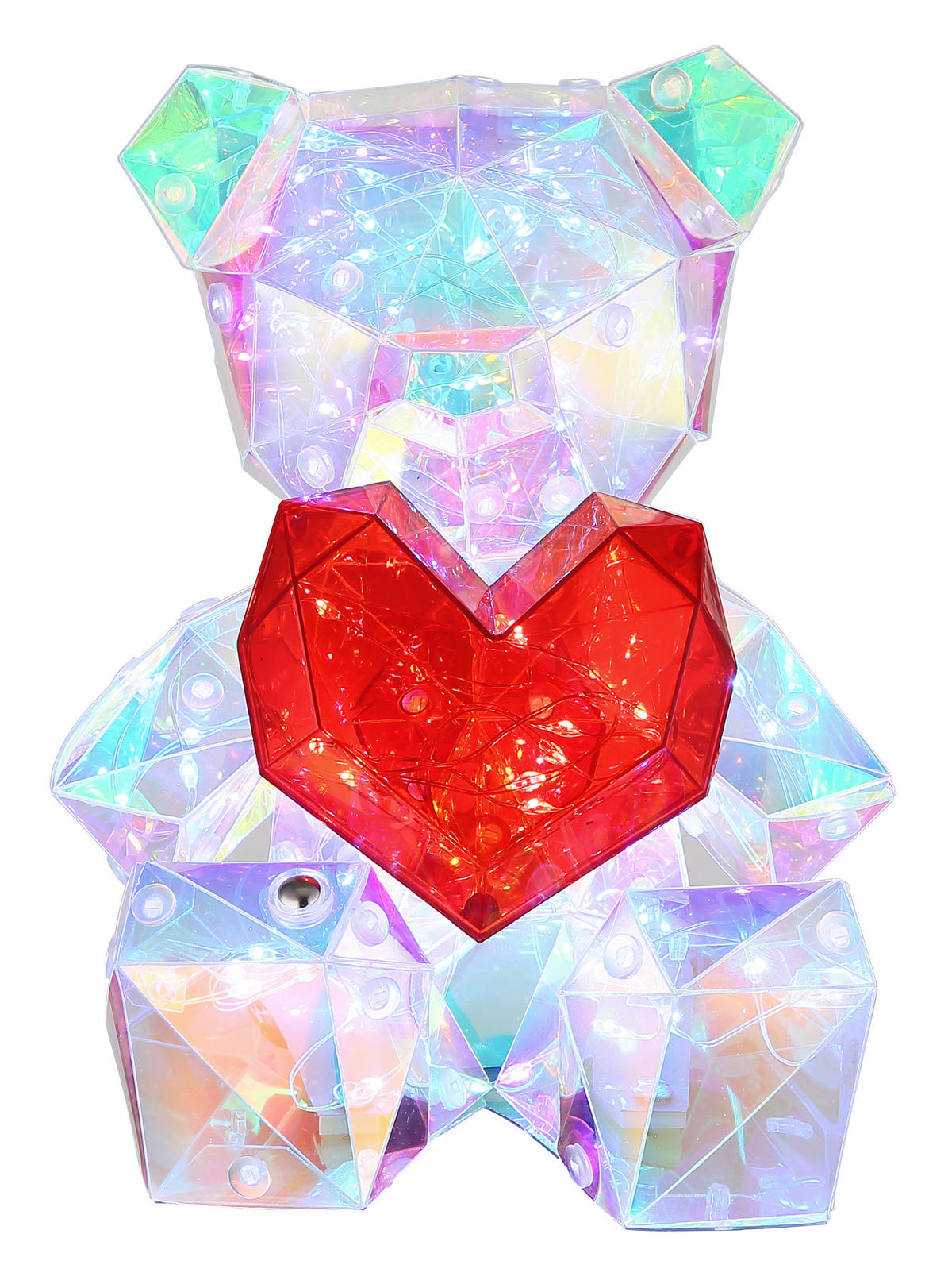 LED-Dekoleuchte transparent B/H/L: ca. 13x17x14 cm LED-Dekoleuchte_Bär/Herz - transparent (14,00/13,00/17,00cm)