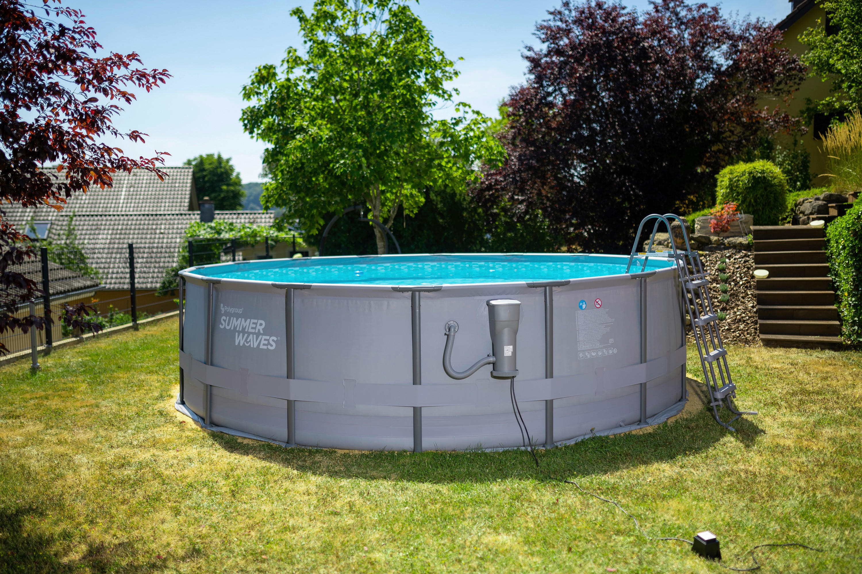 Summer Waves Poolset Elite H/D: ca. 122x488 cm Elite - grau (488,00/122,00cm) - Summer Waves