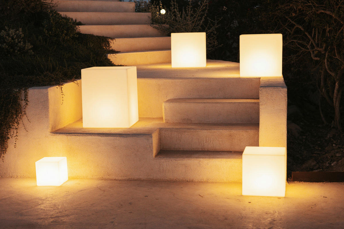 LED-Dekoleuchte weiß B/H/L: ca. 40x40x40 cm CUBY 40 - weiß (40,00/40,00/40,00cm) - NewGarden