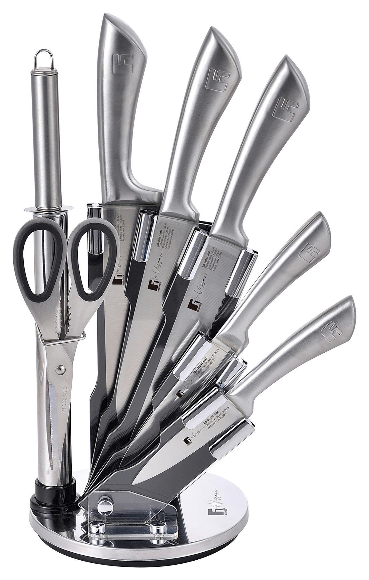 BERGNER Messerset BY VISSANI silber Edelstahl 3 tlg. BY VISSANI - silber - BERGNER