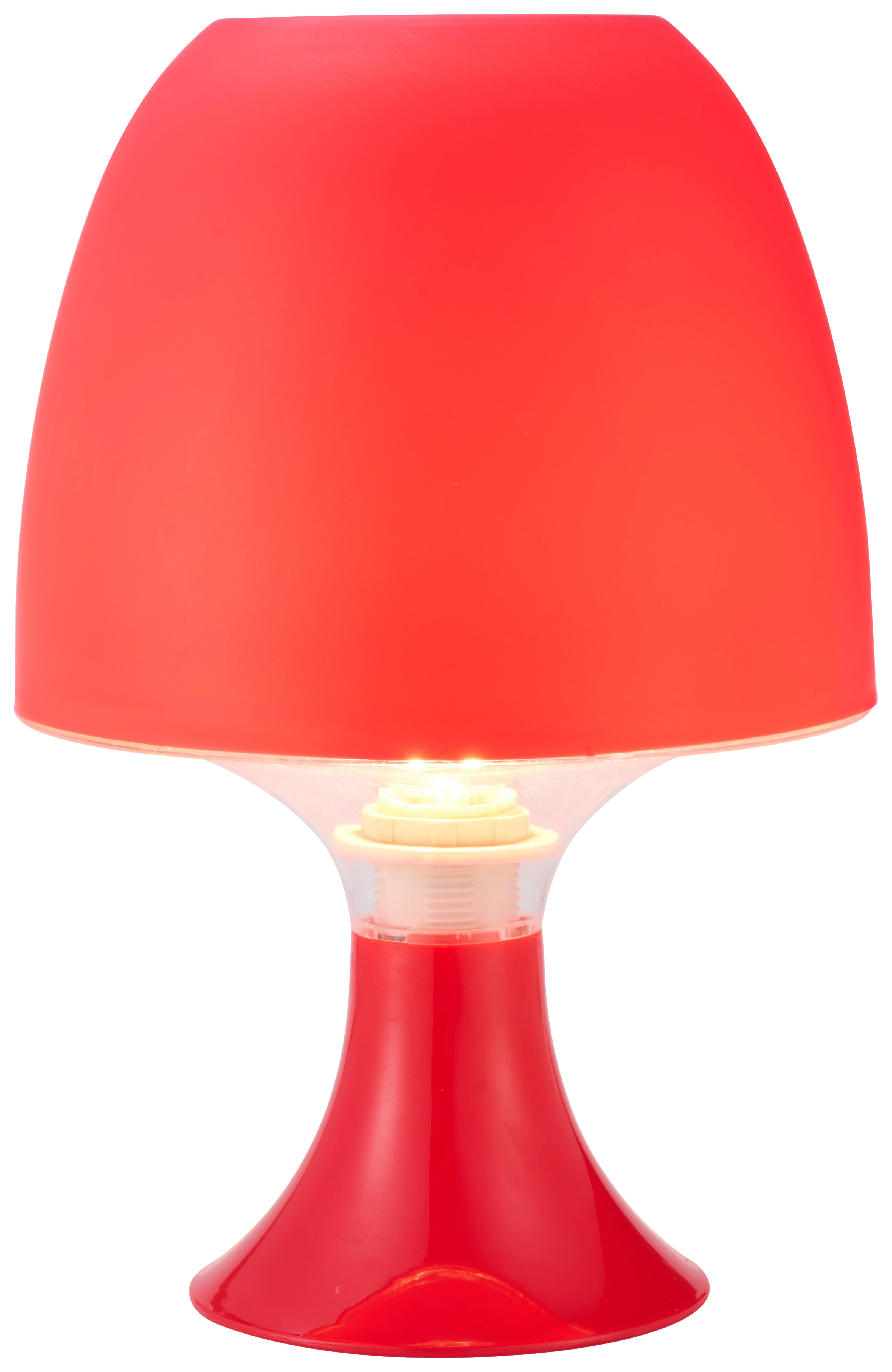 Tischleuchte rot Kunststoff H: ca. 24 cm E14 1 Brennstellen Tischleuchte_Sveta 1flg. - rot (24,00cm)