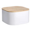 Zeller Brotkasten weiß Stahl B/H/L: ca. 27x15x27 cm Brotkasten_mit_Bambusdeckel - weiß (27,00/27,00/15,00cm) - Zeller