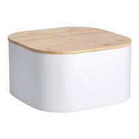 Zeller Brotkasten weiß Stahl B/H/L: ca. 27x15x27 cm Brotkasten_mit_Bambusdeckel - weiß (27,00/27,00/15,00cm) - Zeller