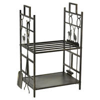 Outsunny Kaminholzständer altgold B/H/T: ca. 52x77x33 cm ca. 80 kg Kaminholzständer  MH842-152 - altgold (52,00/77,00/33,00cm) - Outsunny