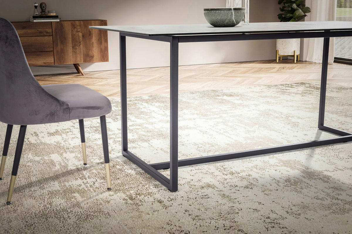 Esstisch weiß Marmor Optik B/H/T: ca. 180x76x90 cm Esstisch - weiß (180,00/76,00/90,00cm) - Wohnling