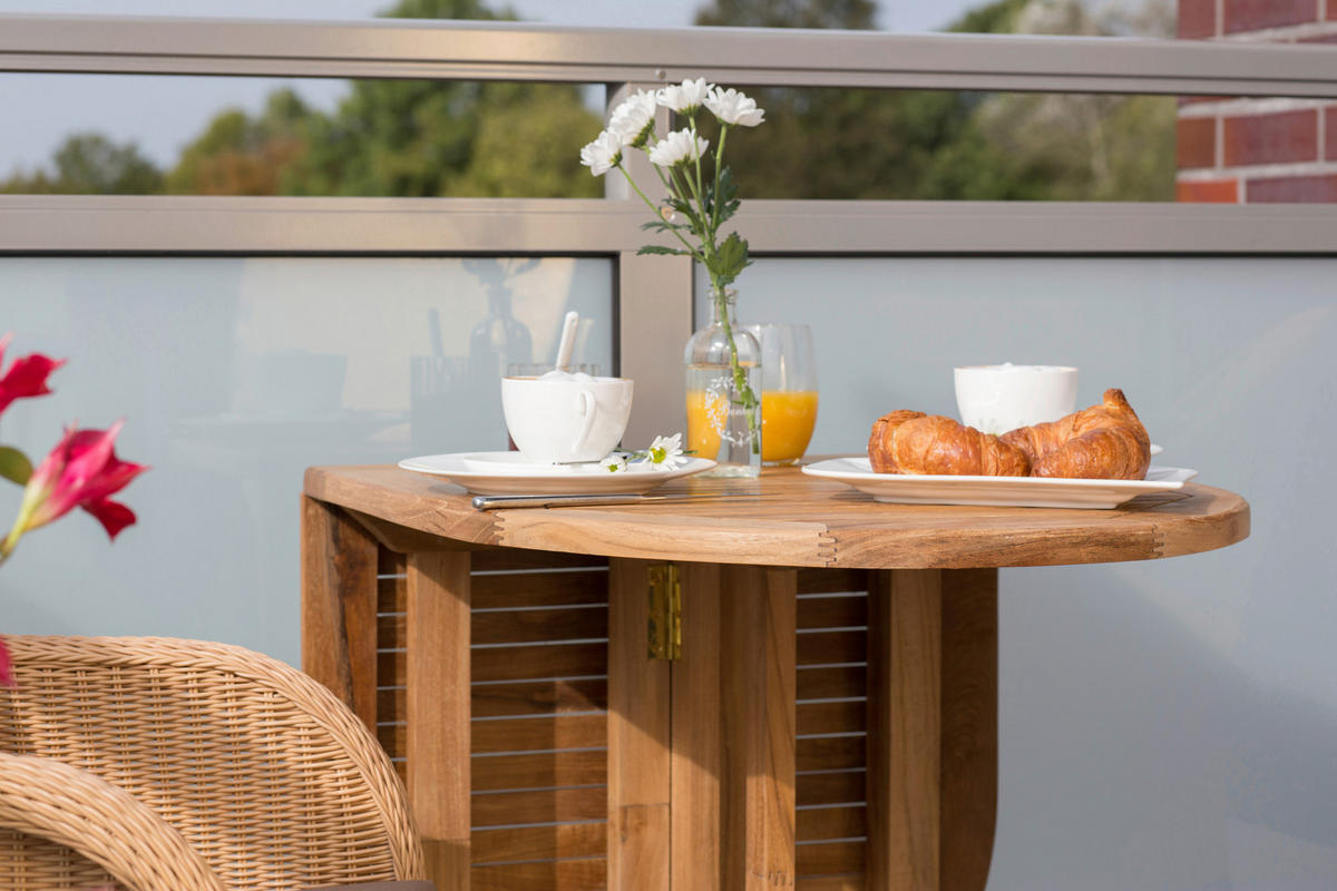 deVries Balkontisch Woodie natur Teakholz B/H/L: ca. 60x75x120 cm Woodie - natur (120,00/60,00/75,00cm) - deVries