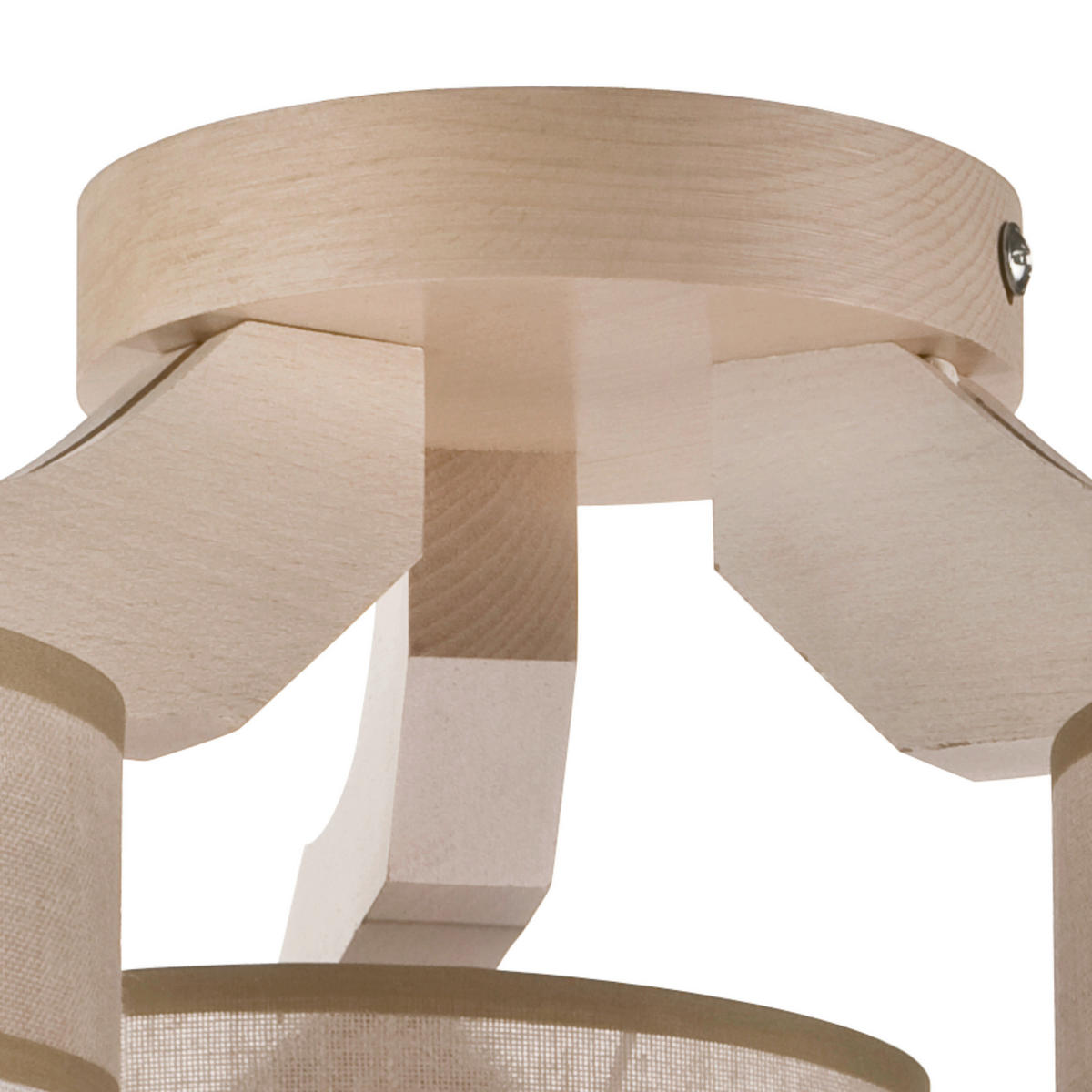 Lamkur Deckenleuchte ANDREA 27319 birke weiß Holz Stahl Stoff H/L: ca. 23x40 cm E27 3 Brennstellen Andrea - birke/weiß (40,00cm) - Lamkur