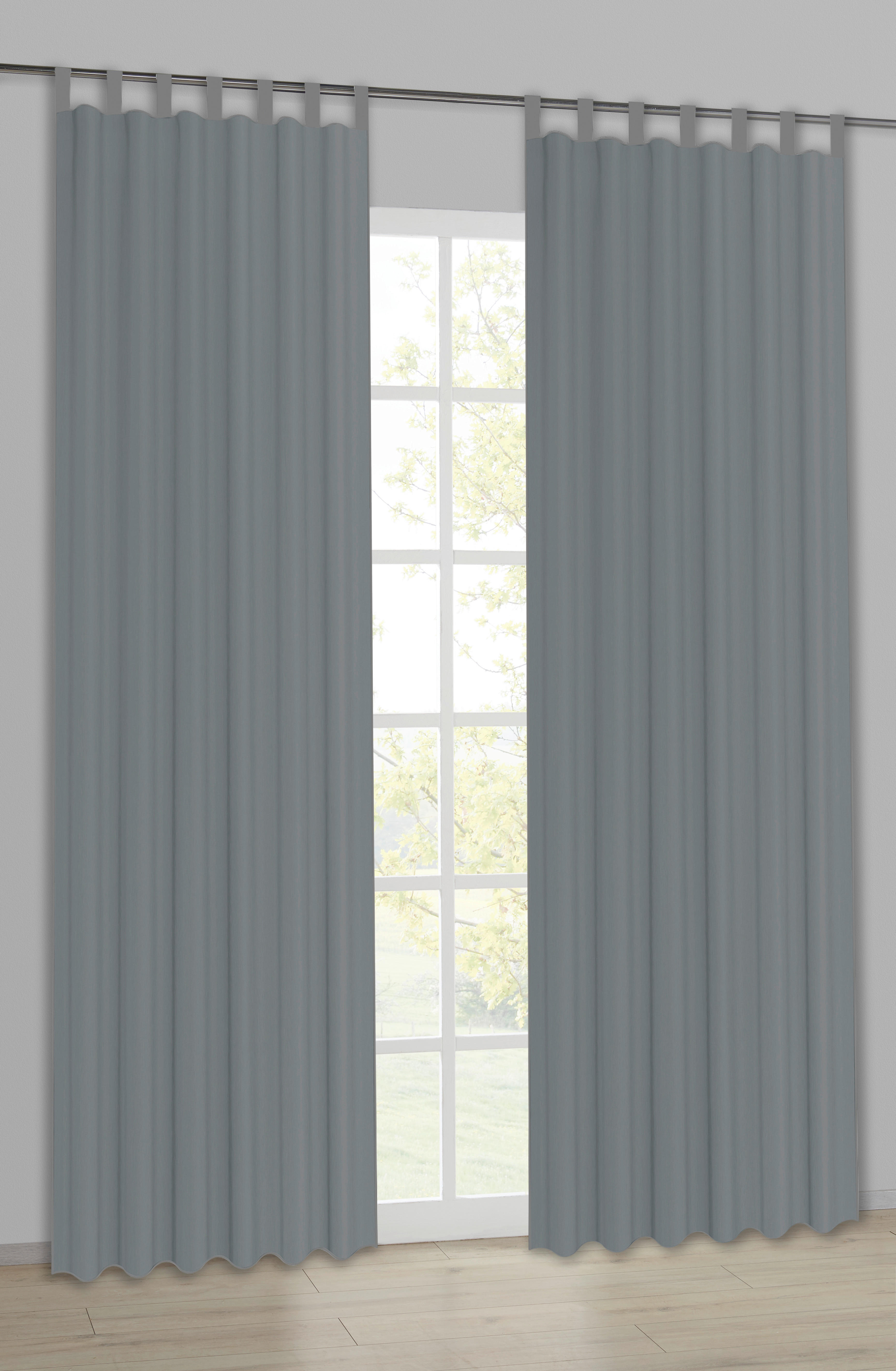 Kombivorhang Nouveau anthrazit B/L: ca. 140x245 cm Nouveau - anthrazit (140,00/245,00cm) - POCOline