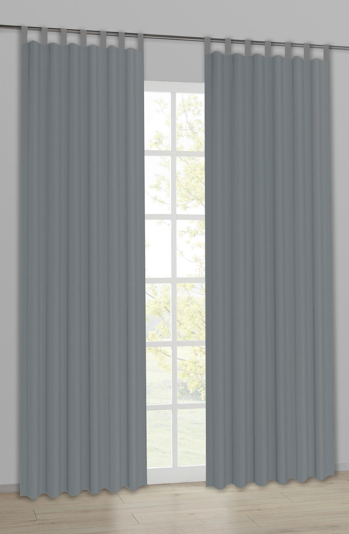 Kombivorhang Nouveau anthrazit B/L: ca. 140x245 cm Nouveau - anthrazit (140,00/245,00cm) - POCOline