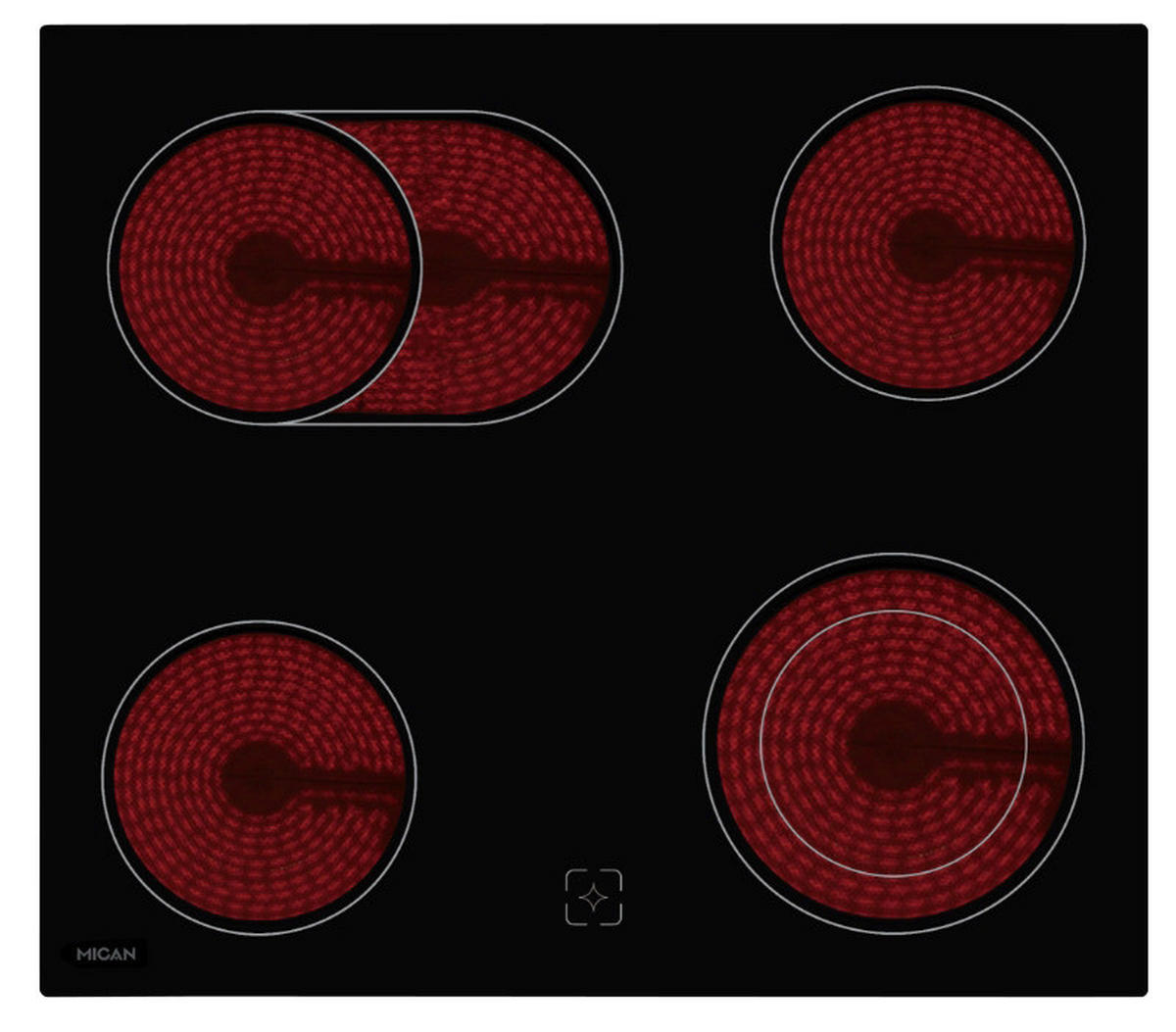 Mican Einbauherdset HSHDB73S schwarz B/H/T: ca. 59,5x59,5x57,5 cm HSHDB73S - schwarz (59,50/59,50/57,50cm) - Mican