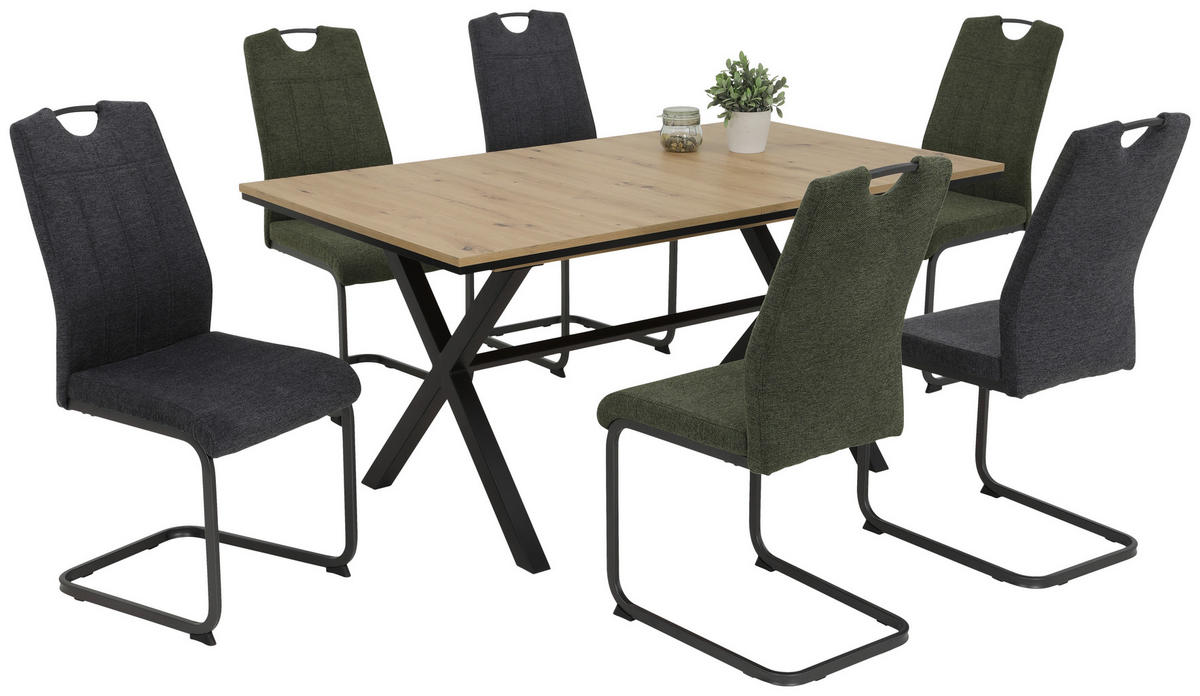 Stuhl 4er Set BRITTA anthrazit grau Microfaser Metall B/H/T: ca. 44x100x59 cm 4er Set BRITTA - anthrazit/grau (44,00/100,00/59,00cm) - Hela