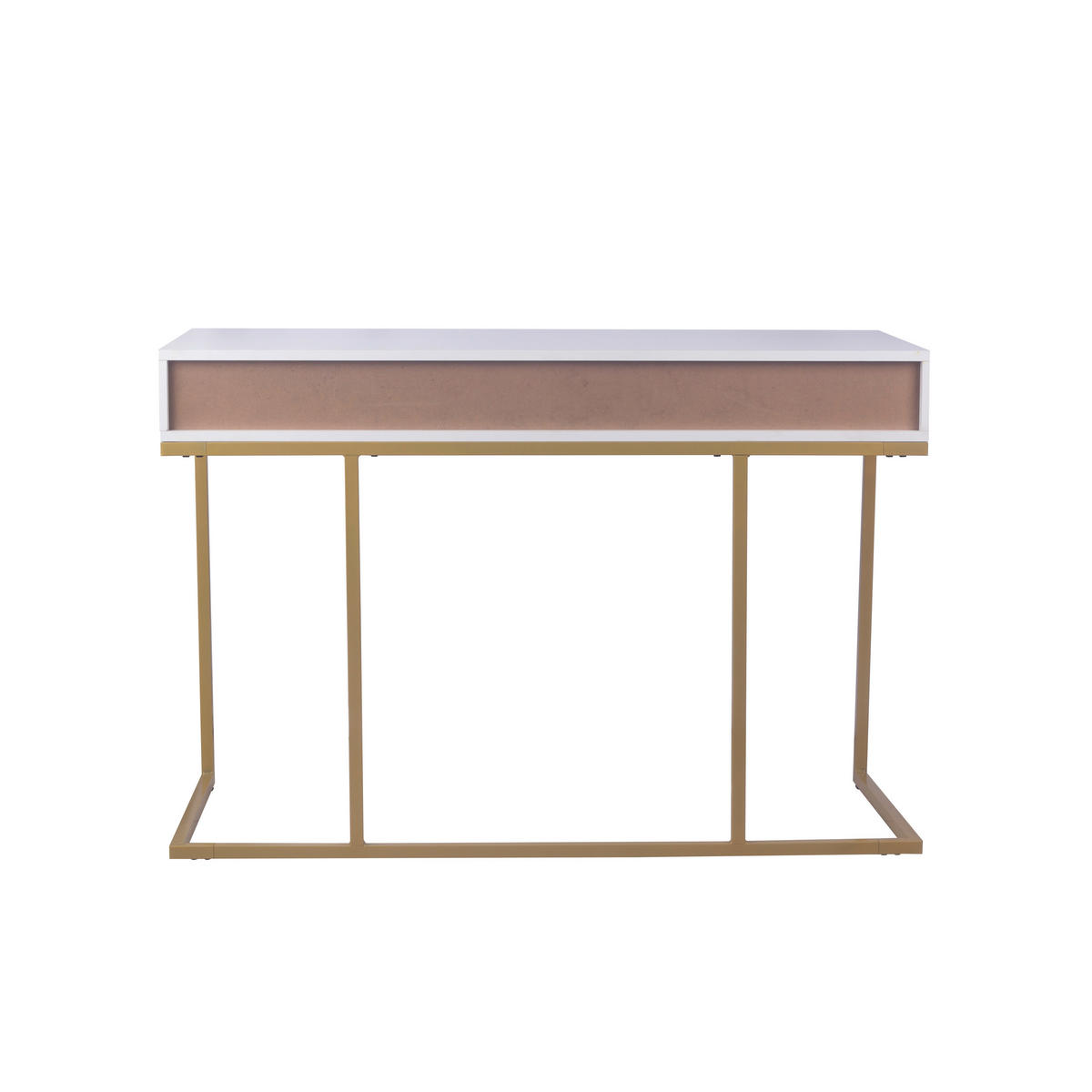 Schreibtisch Poco Line weiß gold Optik B/H/T: ca. 112x76x52 cm Poco Line - gold/weiß (112,00/76,00/52,00cm)