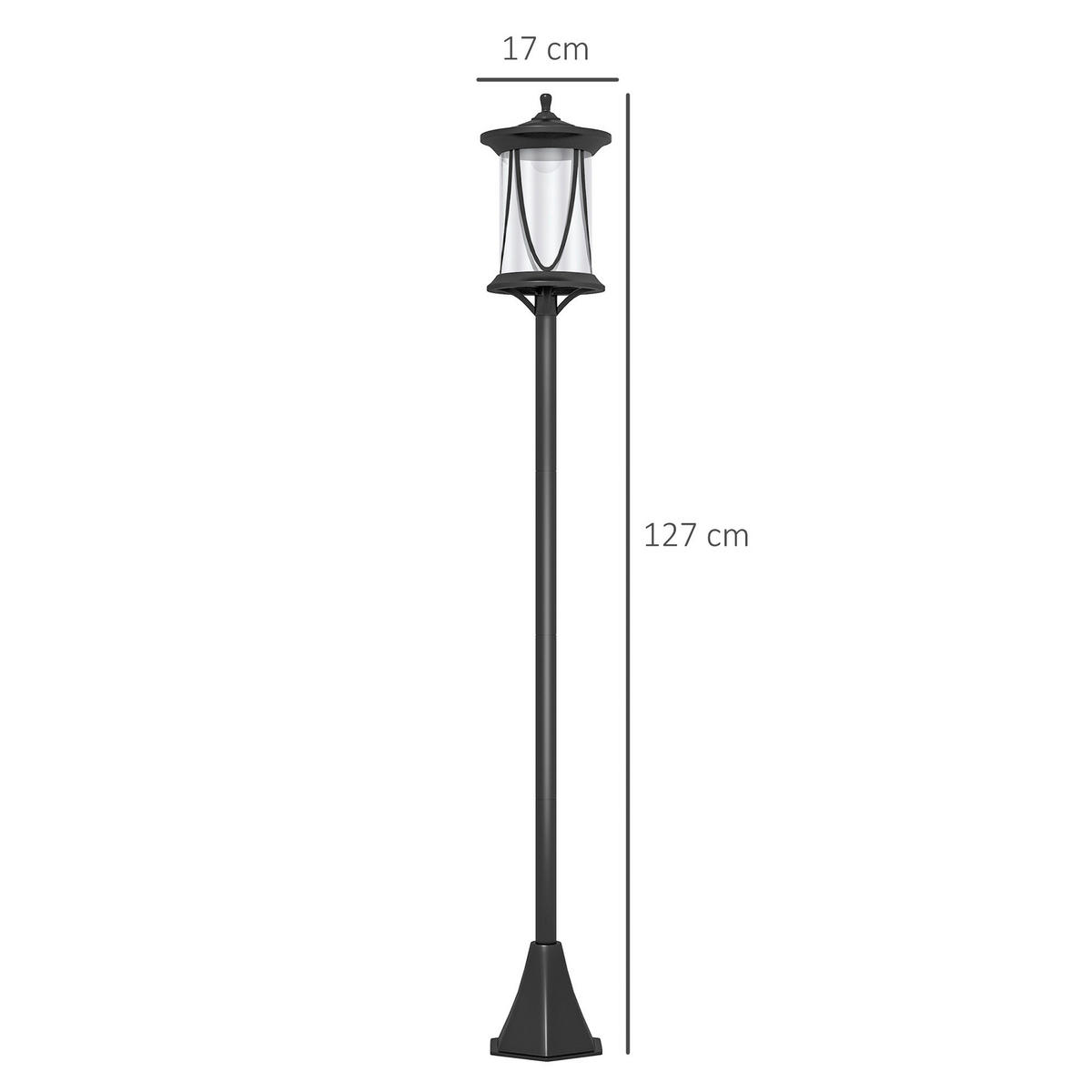 Solar Gartenlaterne schwarz Kunststoff B/H/L: ca. 17x127x17 cm Solar Gartenlaterne - schwarz (17,00/17,00/127,00cm) - Outsunny