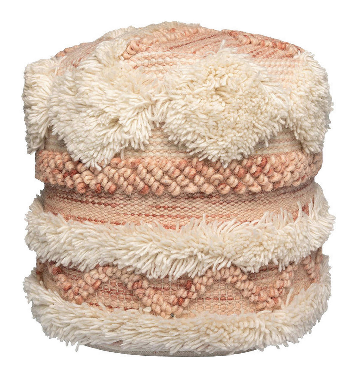 360 Living Hocker Bohist 200 rosa creme H/D: ca. 35x35 cm Bohist 200 - creme/rosa (35,00/35,00cm) - 360 Living