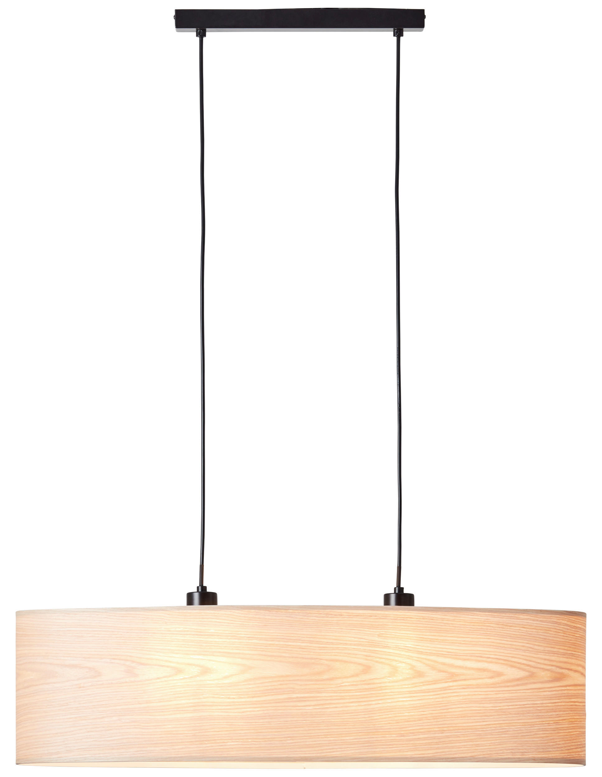 Brilliant Pendelleuchte Romm 99492/76 natur schwarz Holz Metall B/H/T: ca. 78x120x22 cm E27 2 Brennstellen Pendelleuchte Romm 99492/76 - natur/schwarz (78,00/120,00/22,00cm) - Brilliant
