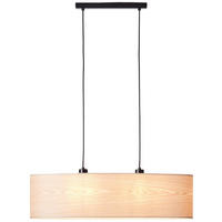 Brilliant Pendelleuchte Romm 99492/76 natur schwarz Holz Metall B/H/T: ca. 78x120x22 cm E27 2 Brennstellen Pendelleuchte Romm 99492/76 - natur/schwarz (78,00/120,00/22,00cm) - Brilliant