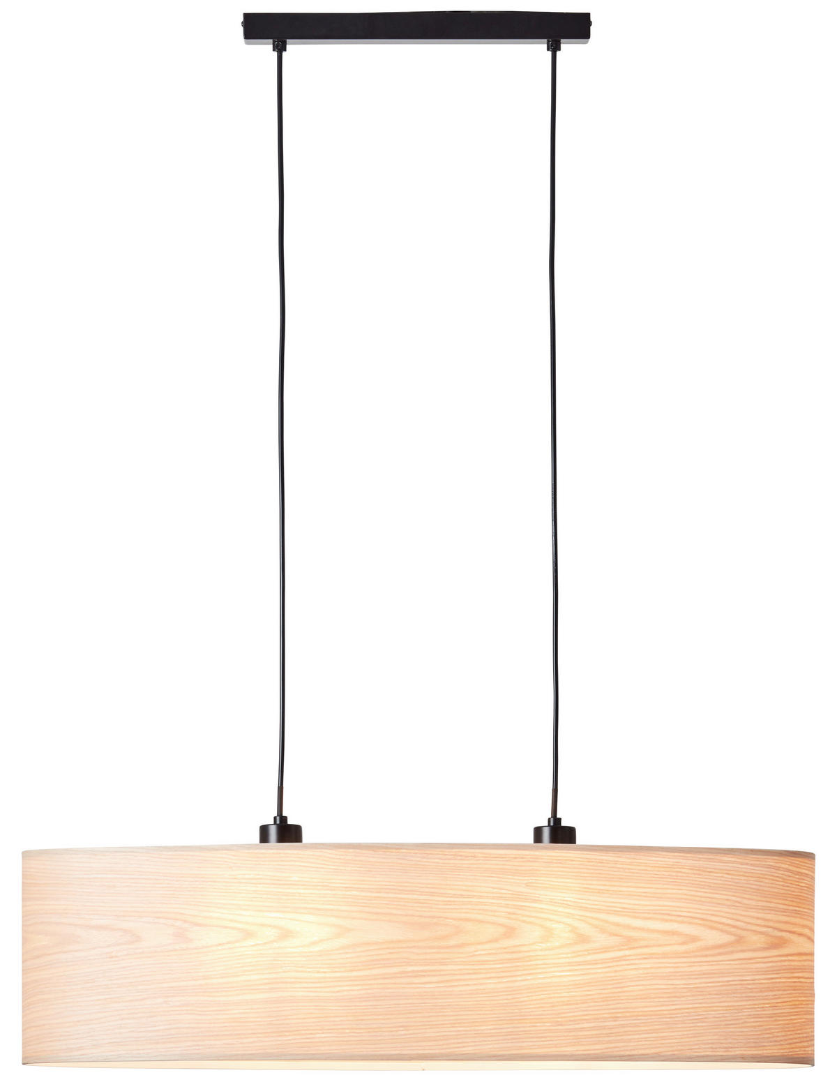 Brilliant Pendelleuchte Romm 99492/76 natur schwarz Holz Metall B/H/T: ca. 78x120x22 cm E27 2 Brennstellen Pendelleuchte Romm 99492/76 - natur/schwarz (78,00/120,00/22,00cm) - Brilliant