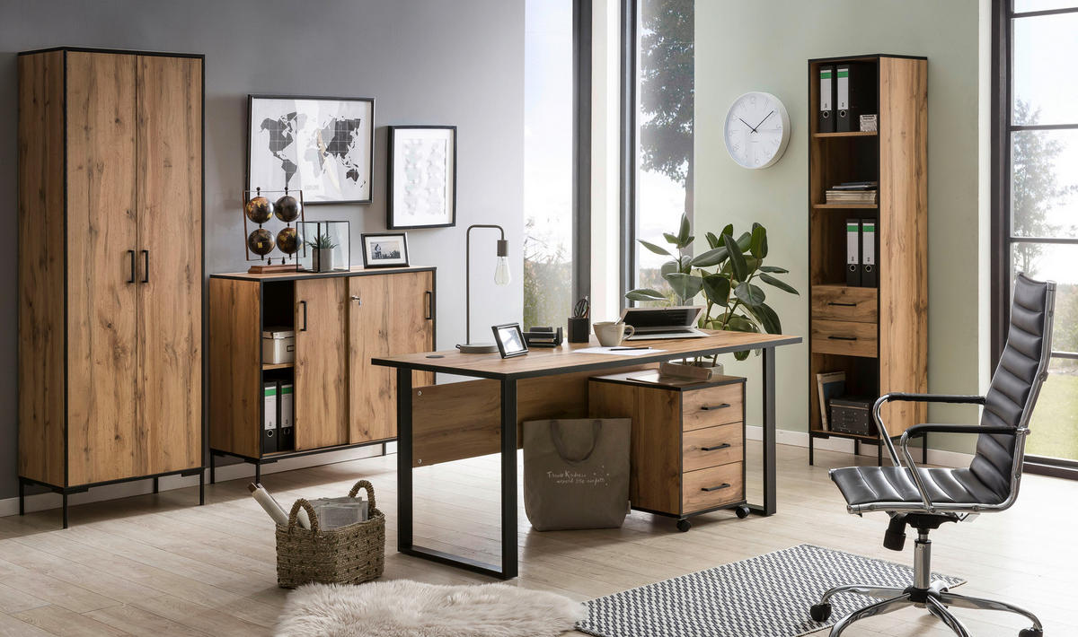 Schreibtisch Serie 2000 Eiche Landhaus Nachbildung B/H/T: ca. 160x73,2x75 cm Serie 2000 - Eiche (160,00/73,20/75,00cm) - Möbelpartner