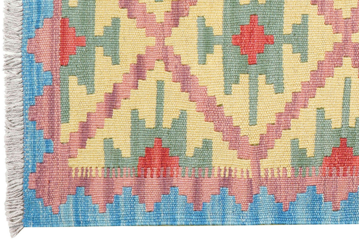 PersaTepp Teppich Kelim Gashgai blau B/H/L: ca. 60x1x198 cm Kelim Gashgai - blau/gelb (198,00/60,00/1,00cm) - PersaTepp