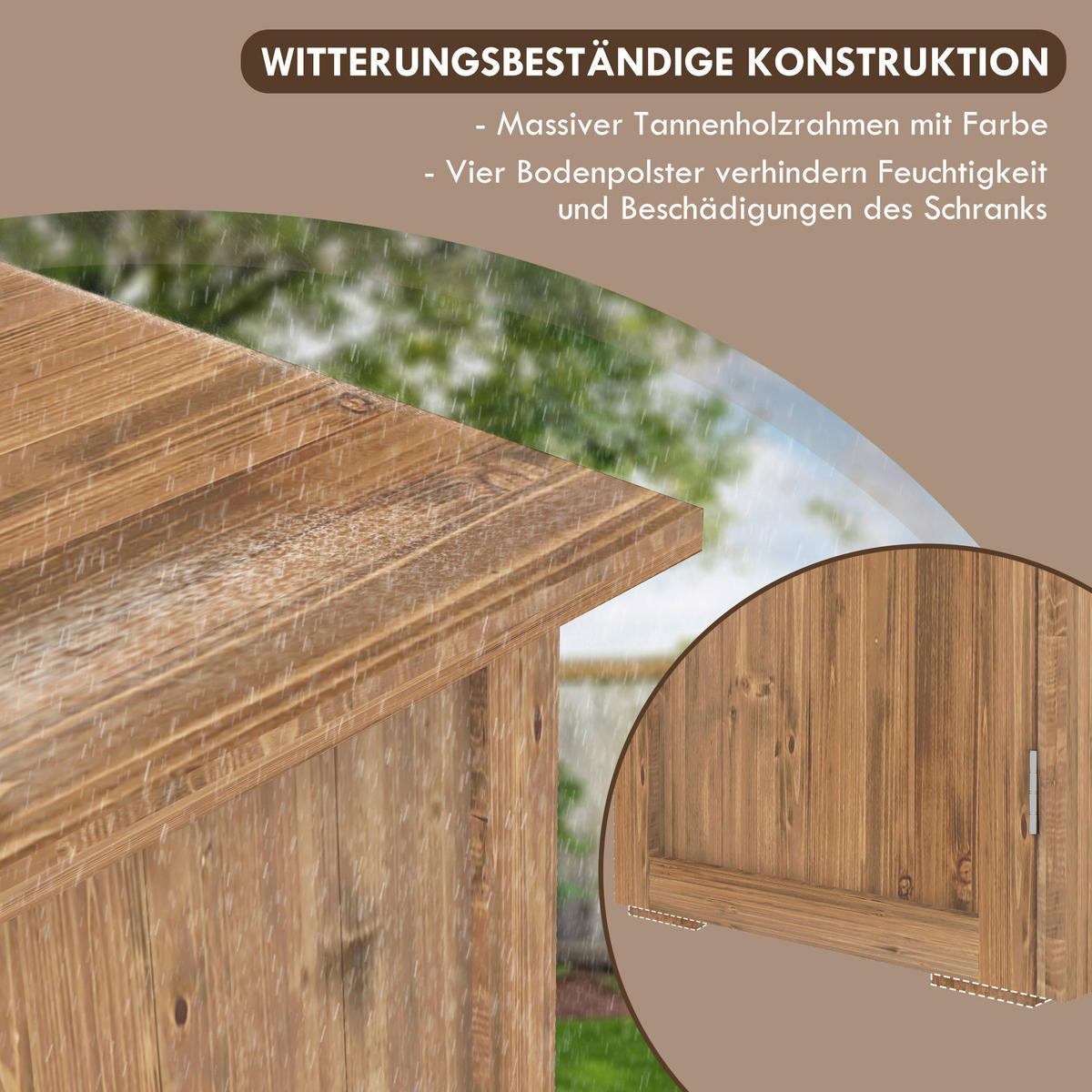 Outsunny Gartenschuppen braun Holz B/H/L: ca. 55x72x77 cm Gartenschuppen - braun (77,00/55,00/72,00cm) - Outsunny