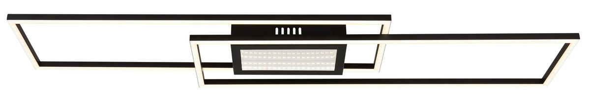 GLOBO LED-Deckenleuchte schwarz Aluminium Metall B/H/L: ca. 19,6x5x96 cm 1 Brennstellen SAUNDERS - schwarz (96,00/19,60/5,00cm) - GLOBO