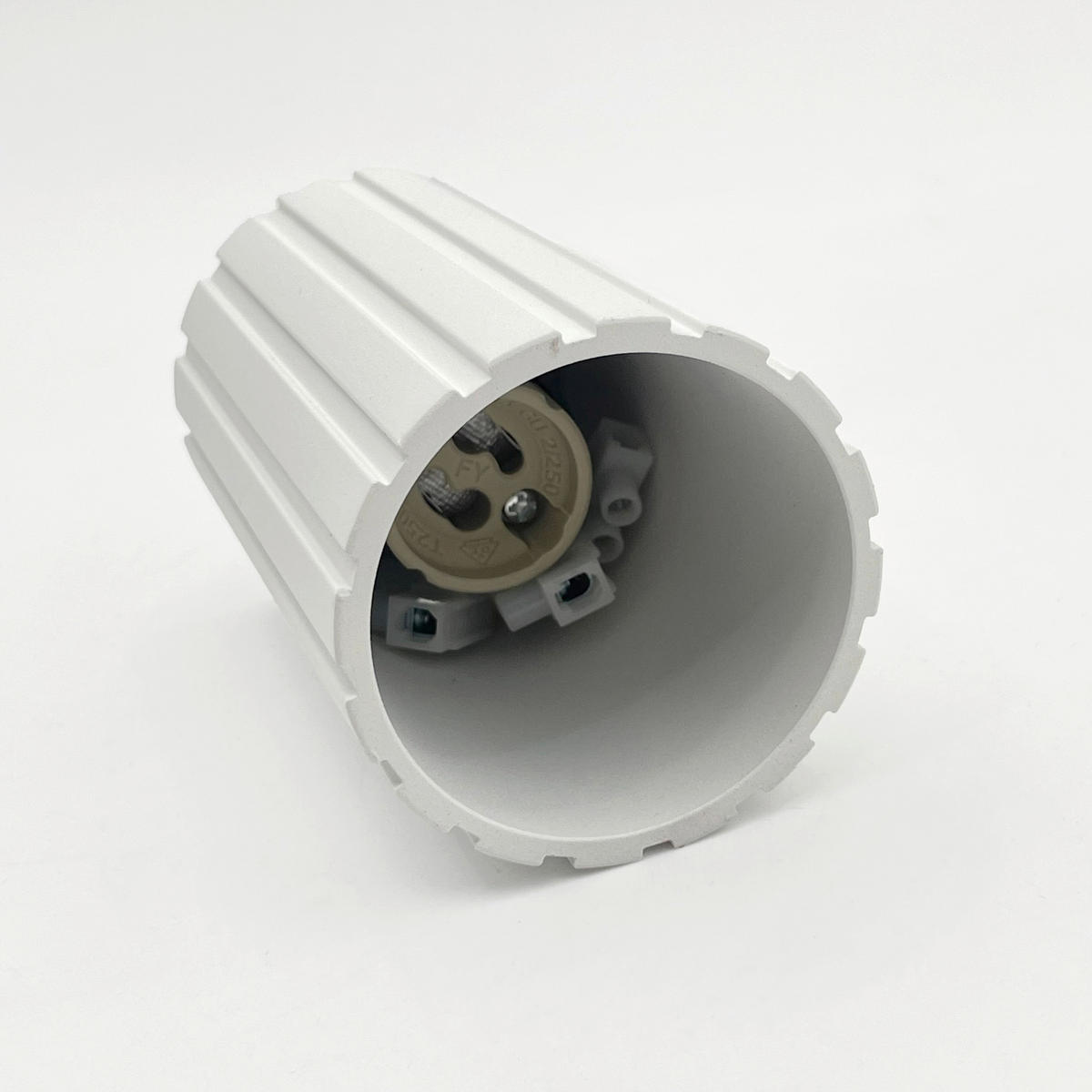 Lamkur Strahler weiß Stahl B/H/L: ca. 6,5x10x6,5 cm 1 Brennstellen Prisma - weiß (6,50/6,50/10,00cm) - Lamkur