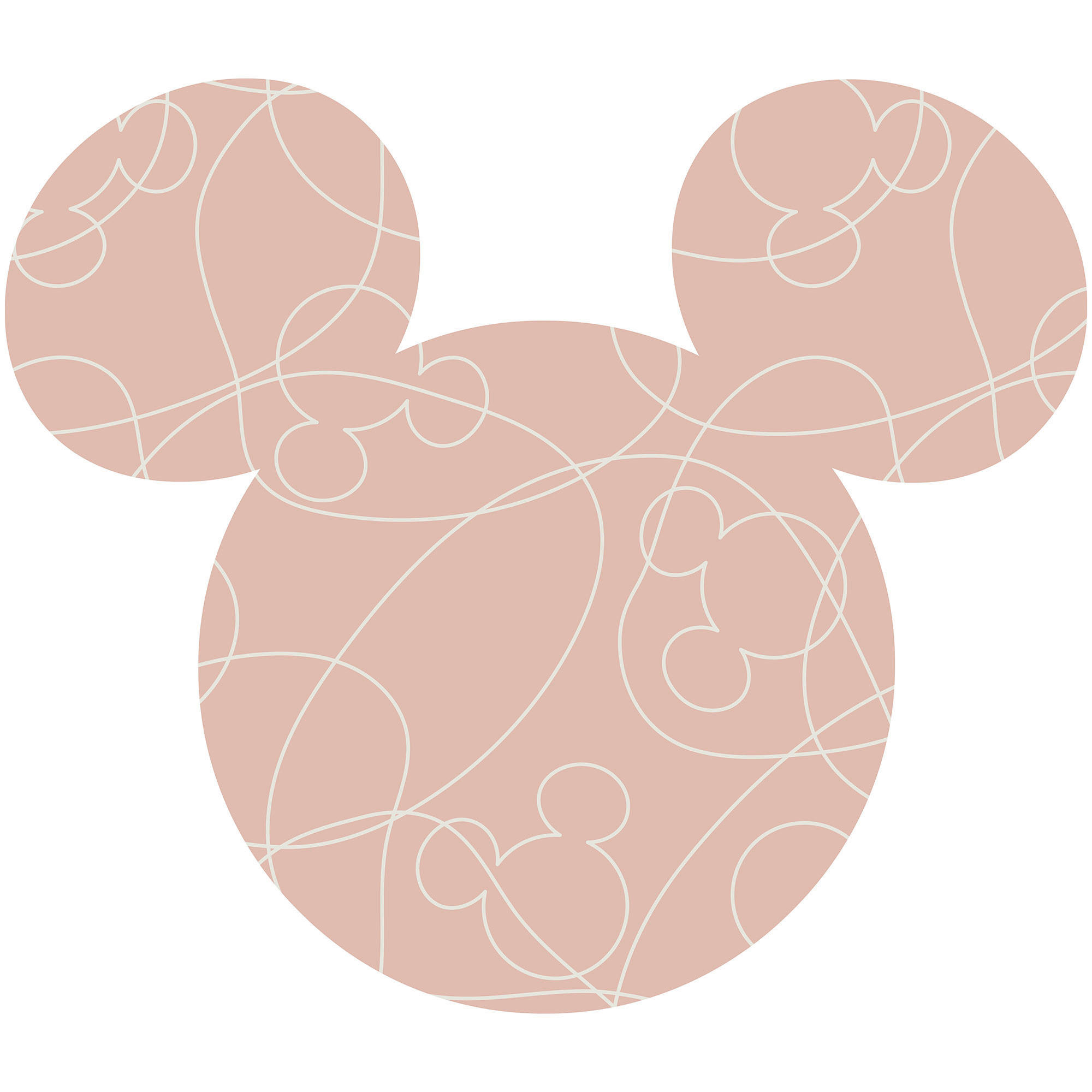 Komar Wandtattoo "Mickey Head Knotted - Größe 125 x 125 cm", (1 St.), rund günstig online kaufen