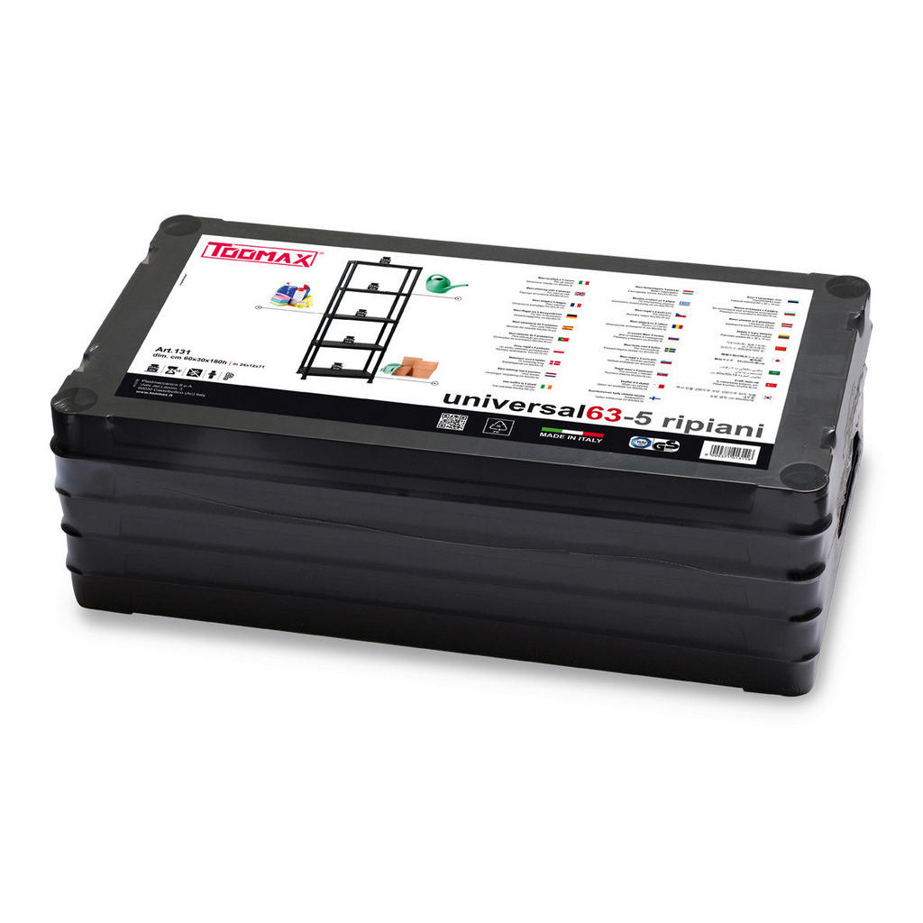 Thumbnail - Toomax Steckregal schwarz Kunststoff B/H/T: ca. 60x180x30 cm