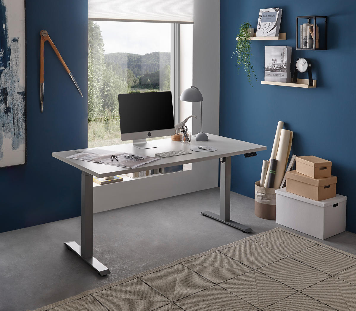 höhenverstellbarer Schreibtisch Pronto 2 weiß B/H/T: ca. 160x75x77 cm Pronto 2 - weiß (160,00/75,00/77,00cm)