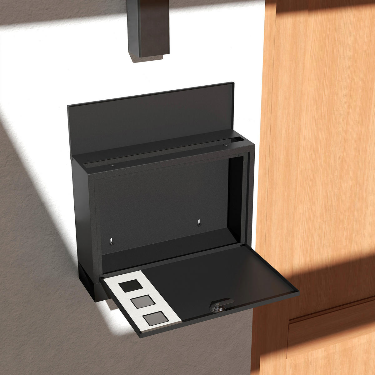 HOMCOM Briefkasten schwarz B/H/L: ca. 11,5x36,5x29 cm Briefkasten - schwarz (29,00/11,50/36,50cm) - HOMCOM