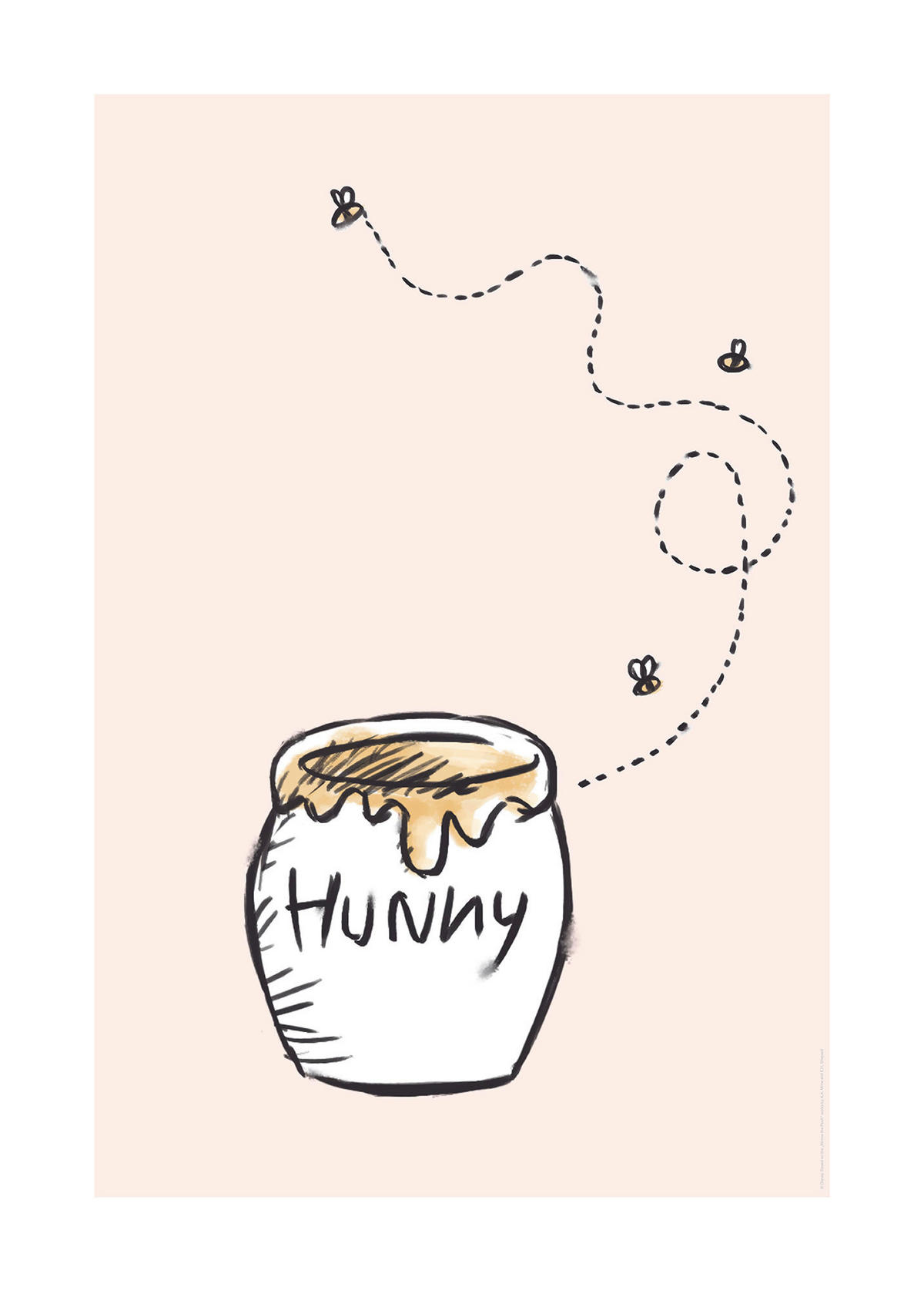 Komar Poster Winnie Pooh Hunny Pot Disney B/L: ca. 50x70 cm Winnie Pooh Hunny Pot - (50,00/70,00cm) - Komar