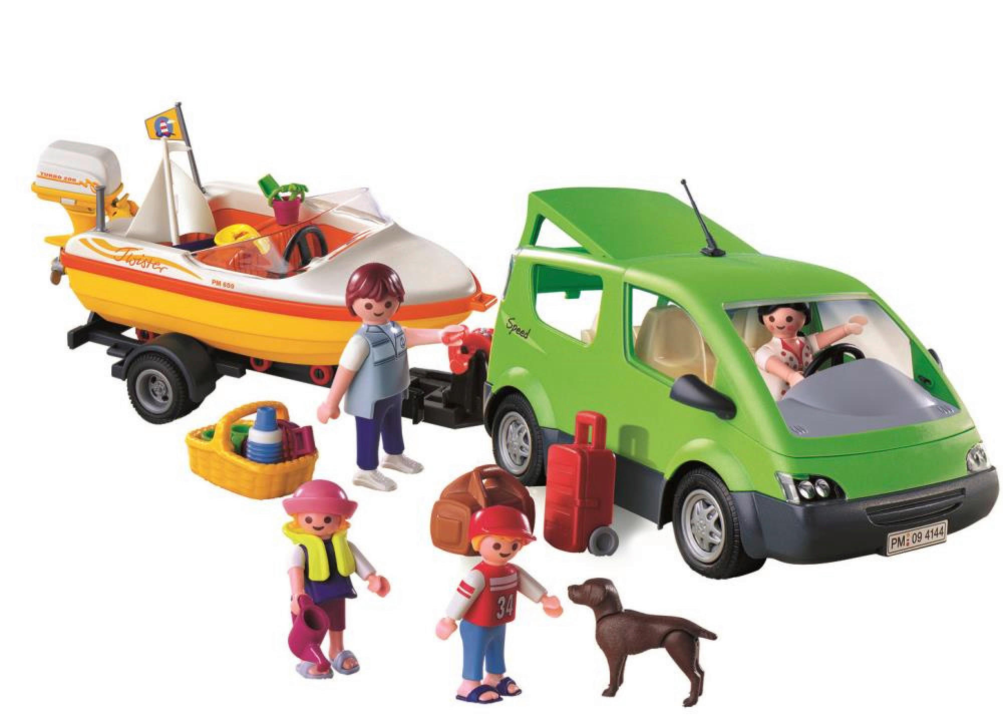 Thumbnail - Playmobil Familienvan mit Bootsanhänger 4144