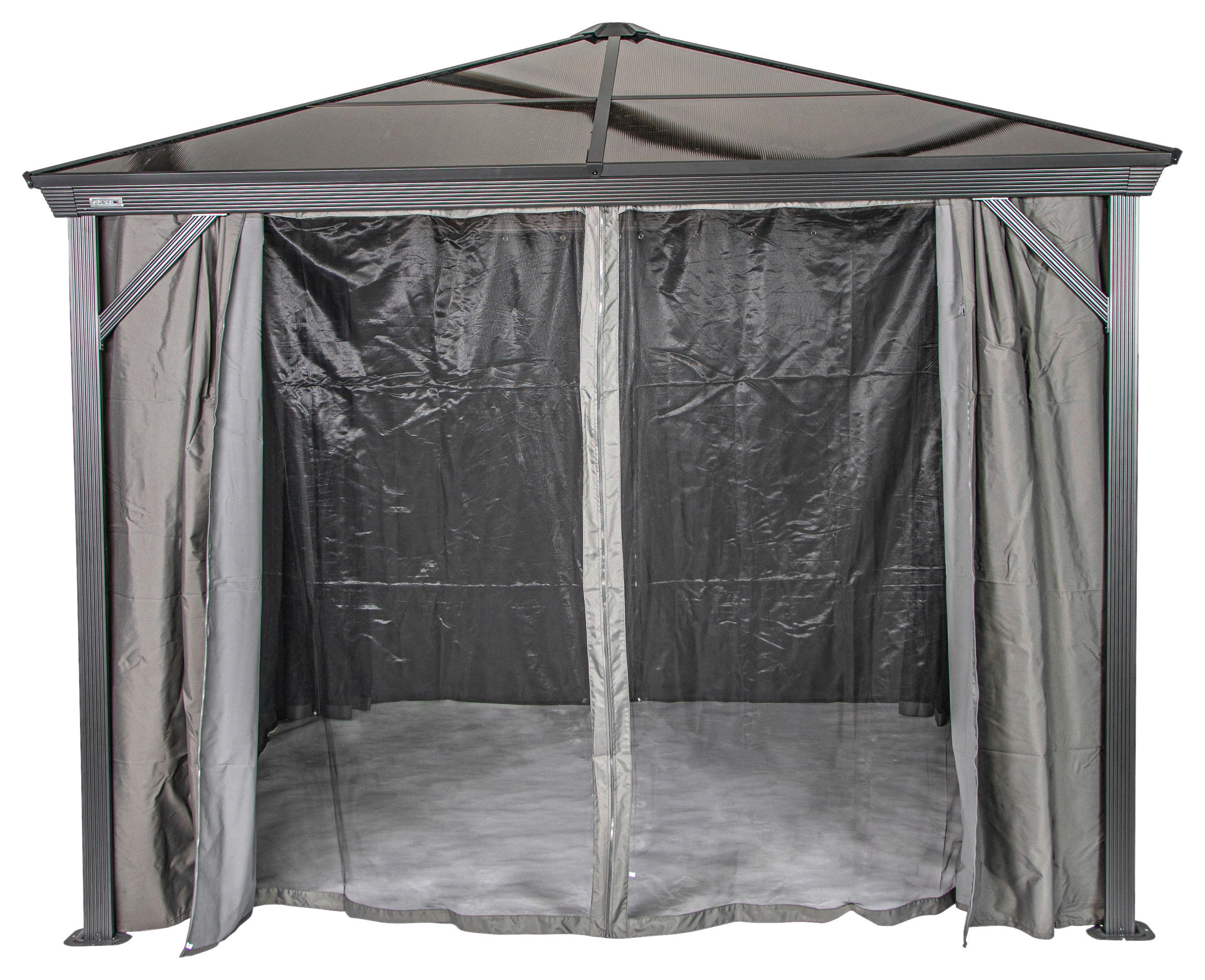 Thumbnail - Sojag Pavillon-Vorhang-Set Verona anthrazit Kunststoff
