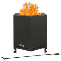 Outsunny Feuerschale schwarz Edelstahl B/H/L: ca. 38,8x46,5x45 cm Feuerschale - schwarz (45,00/38,80/46,50cm) - Outsunny