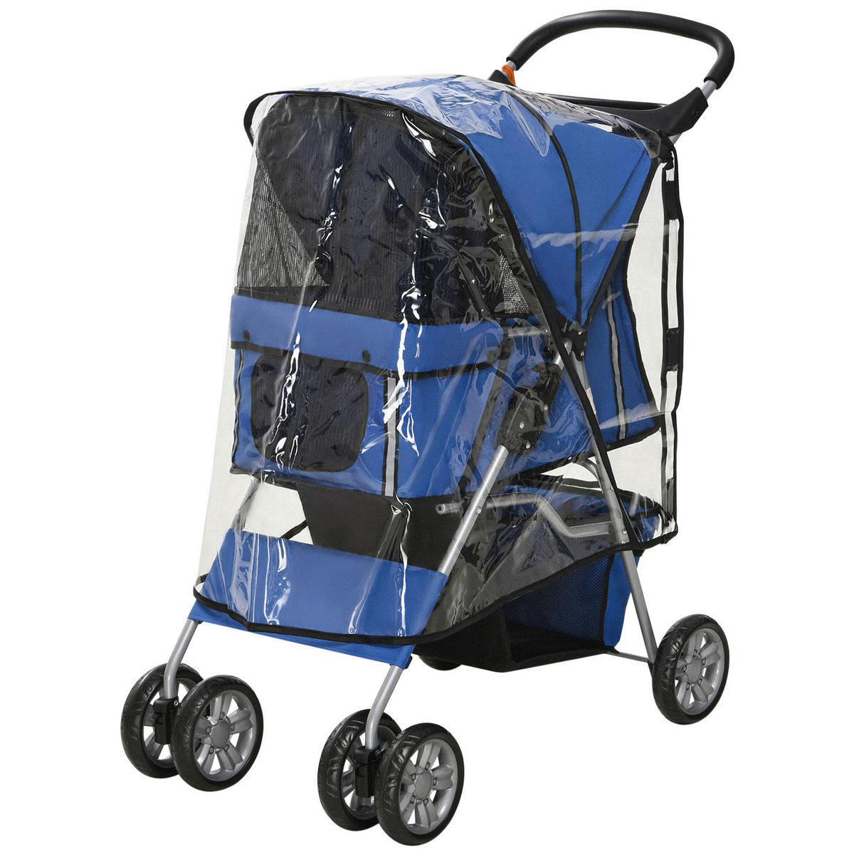 PawHut Hunde-Zubehör blau Edelstahl B/H/L: ca. 45x75x97 cm Hundebuggy - blau (97,00/45,00/75,00cm) - PawHut