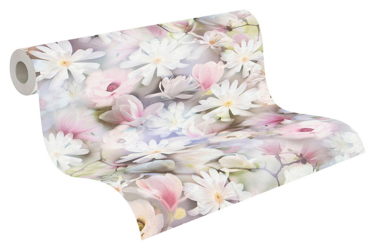 A.S.Creation Papiertapete rosa weiß lila B/H/D: ca. 53x1005x7,1 cm Papiertapete - lila/weiß (7,10/1005,00cm) - A.S.Creation