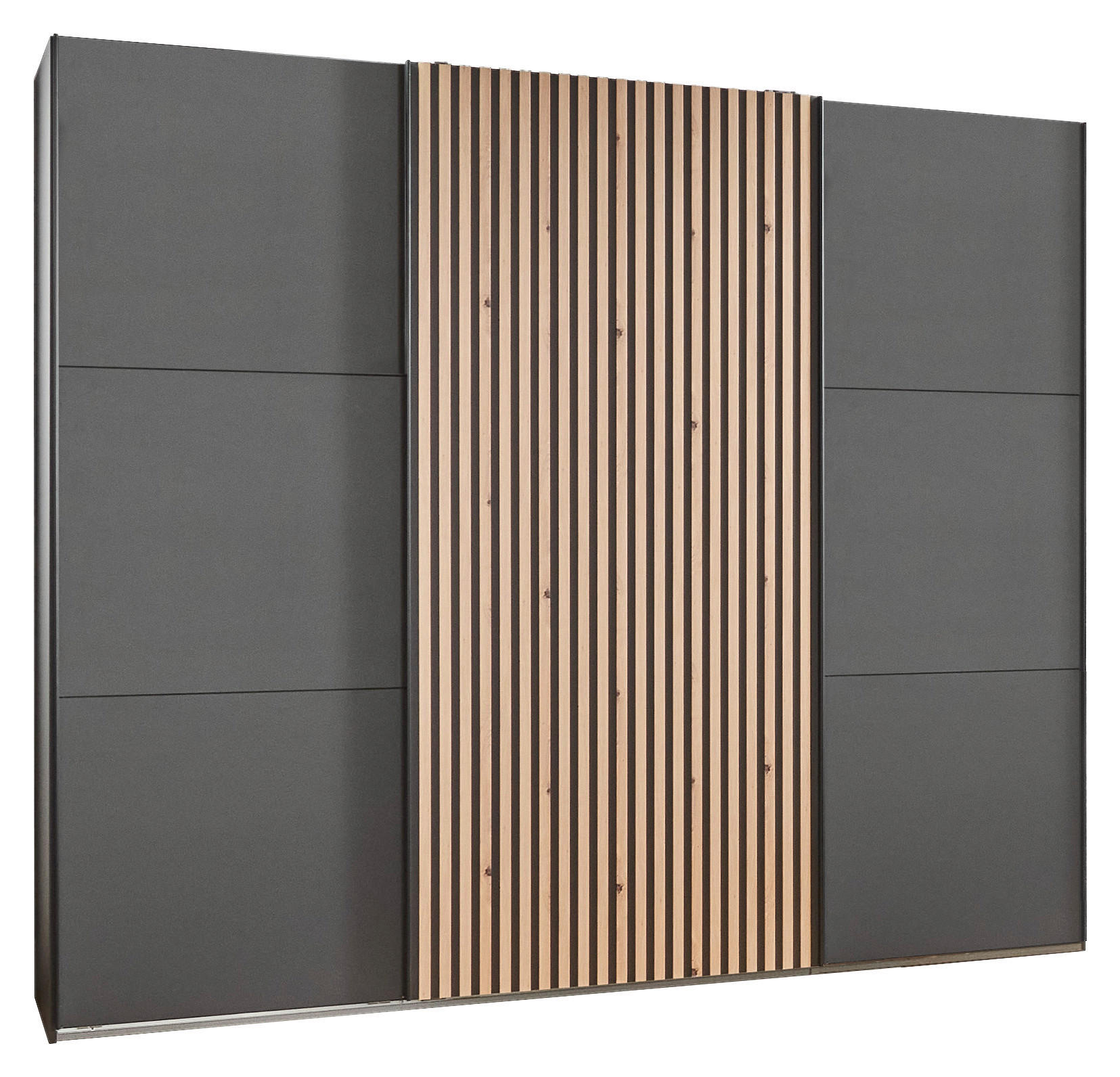 Schwebetürenschrank Ancona Graphit Artisan Nachbildung B/H/T: ca. 250x216x65 cm Ancona - Graphit (250,00/216,00/65,00cm)