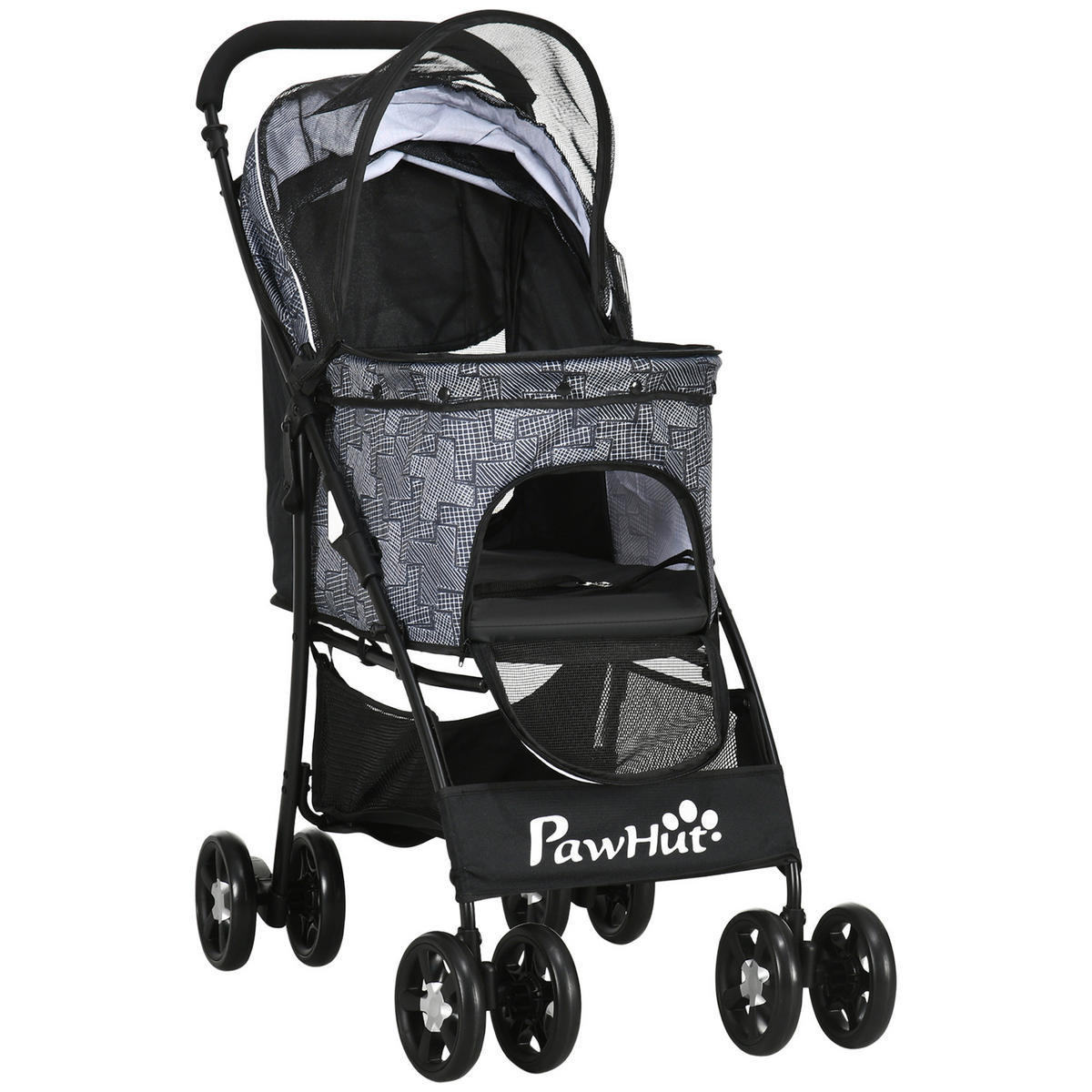 PawHut Hunde-Zubehör schwarz Polyester B/H/L: ca. 48x81x99 cm Hundetrolley - schwarz (99,00/48,00/81,00cm) - PawHut