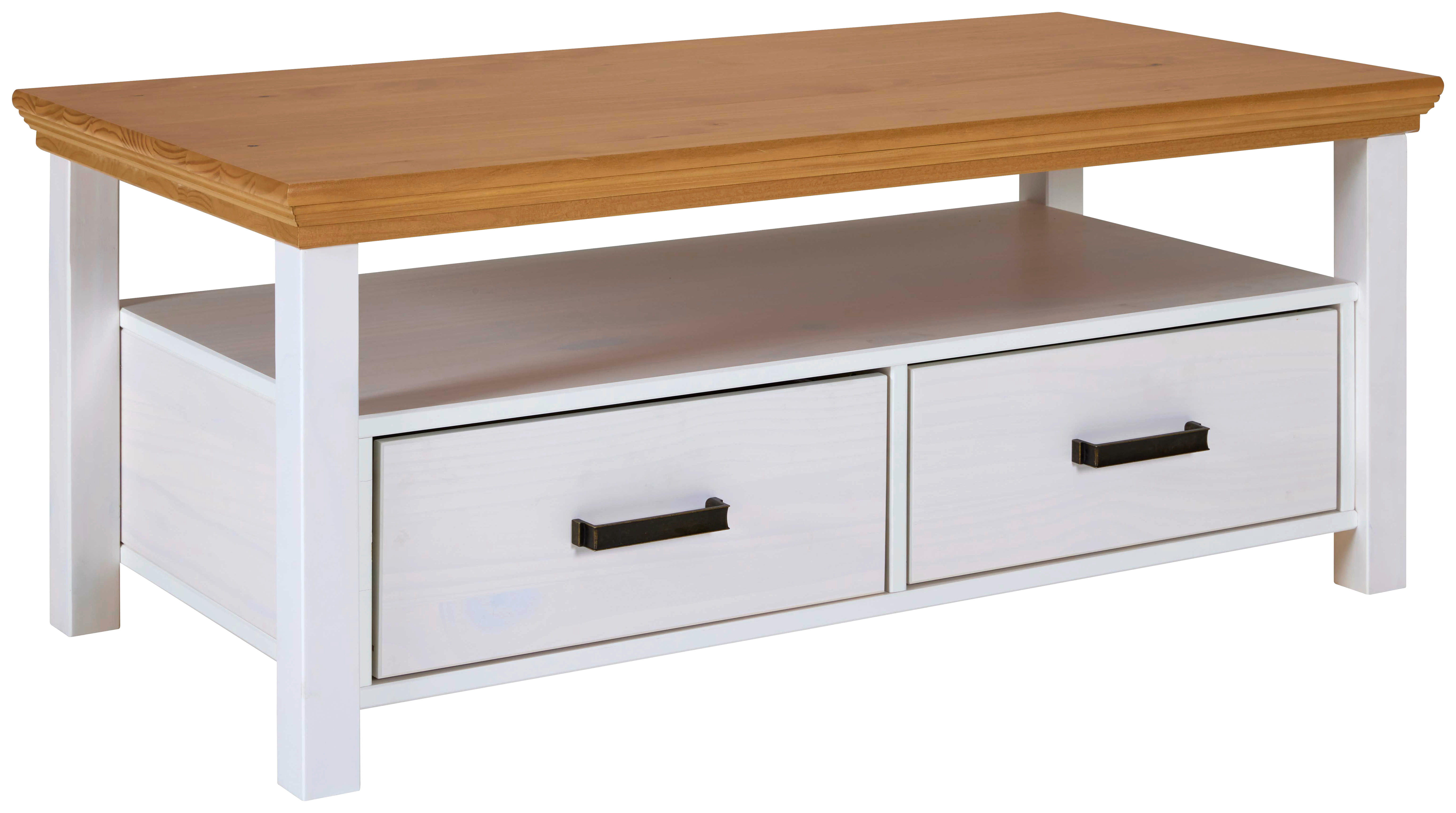 Couchtisch Maluno weiß lackiert B/H/L: ca. 60x48,8x119,4 cm Maluno - weiß (119,40/60,00/48,80cm) - Inter Link