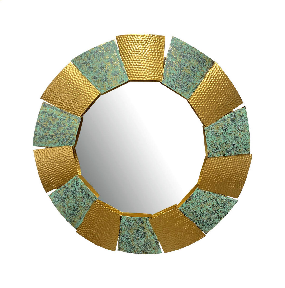 Wandspiegel gold grün Metall T/D: ca. 4x63 cm Wandspiegel - gold/grün (63,00cm) - Wohnling