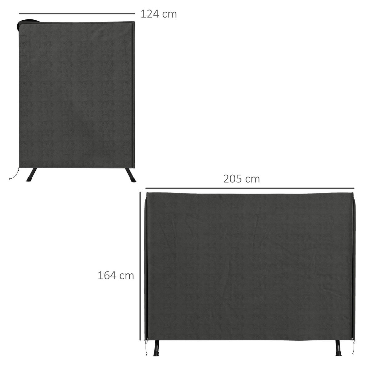 Outsunny Abdeckplane dunkelgrau Polyester B/H/L: ca. 124x164x205 cm Abdeckung für Schaukel - dunkelgrau (205,00/124,00/164,00cm) - Outsunny