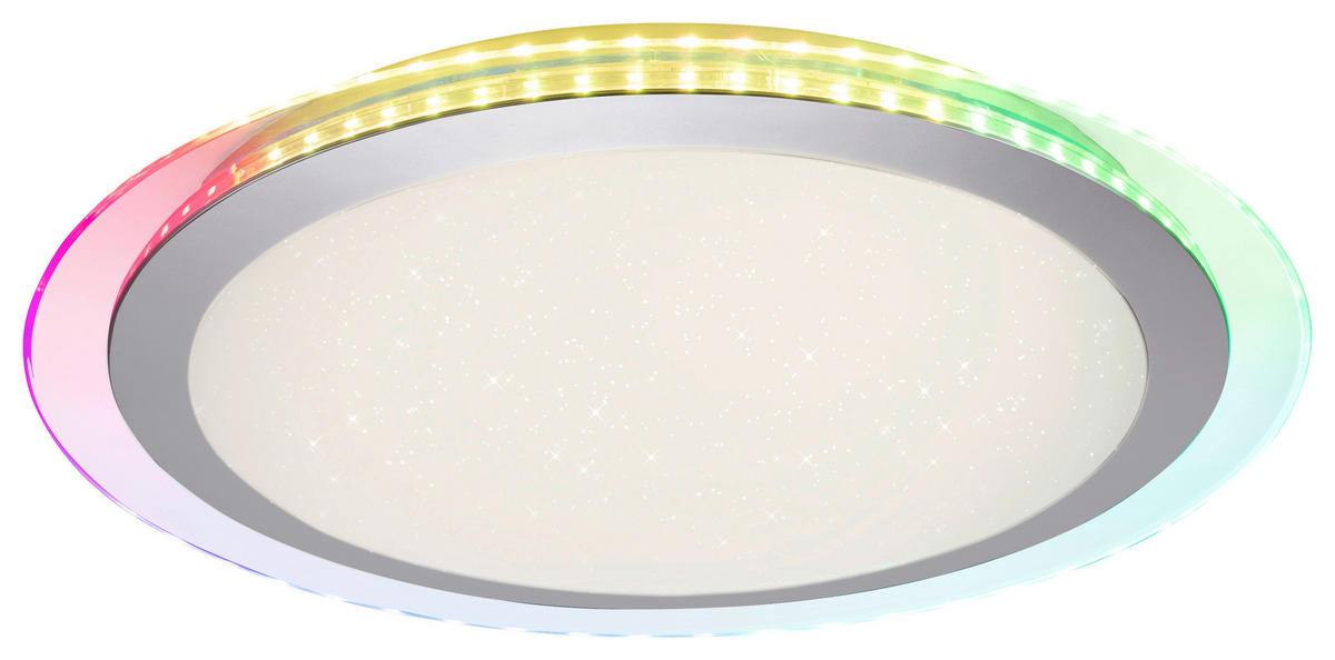Just Light LED-Deckenleuchte CYBA 15411-21 klar silber Kunststoff Metall H/D: ca. 8x45 cm 2 Brennstellen CYBA - klar/silber (45,00/8,00cm) - Just Light