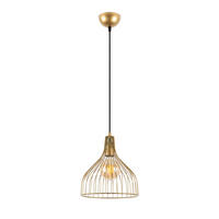 Opviq Pendelleuchte gold B/H/L: ca. 25x123x25 cm E27 1 Brennstellen Cafu - gold (25,00/25,00/123,00cm) - Opviq