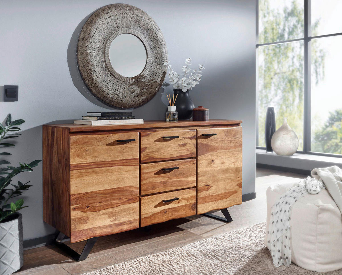 Sideboard rosenholz Nachbildung B/H/T: ca. 145x82x45 cm Sideboard - rosenholz (145,00/82,00/45,00cm) - Wohnling