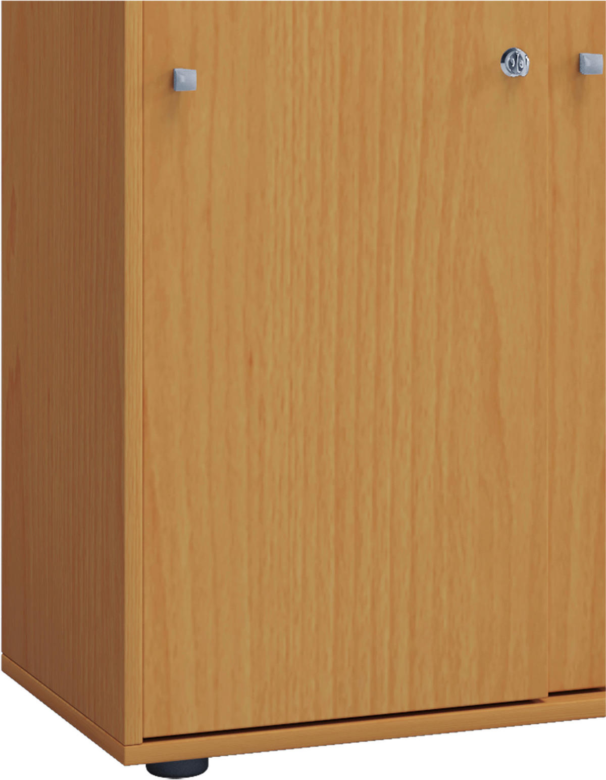 Büroschrank Lona XXL mit Schiebetüren buche Nachbildung weiß B/H/T: ca. 70x184x37 cm Lona XXL mit Schiebetüren - weiß/buche (70,00/184,00/37,00cm) - VCM Möbel