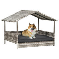 PawHut Hunde-Zubehör grau Polyester B/H/L: ca. 98x69x70 cm Hundehütte - grau (70,00/98,00/69,00cm) - PawHut