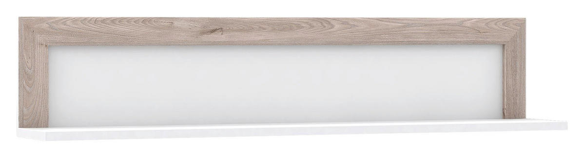 Wandboard  weiß Hochglanz Eiche Nelson Nachbildung B/H/T: ca. 132,9x27,7x22 cm Canne_Wandboard CQNB02-C141 - Eiche/weiß (132,90/27,70/22,00cm)