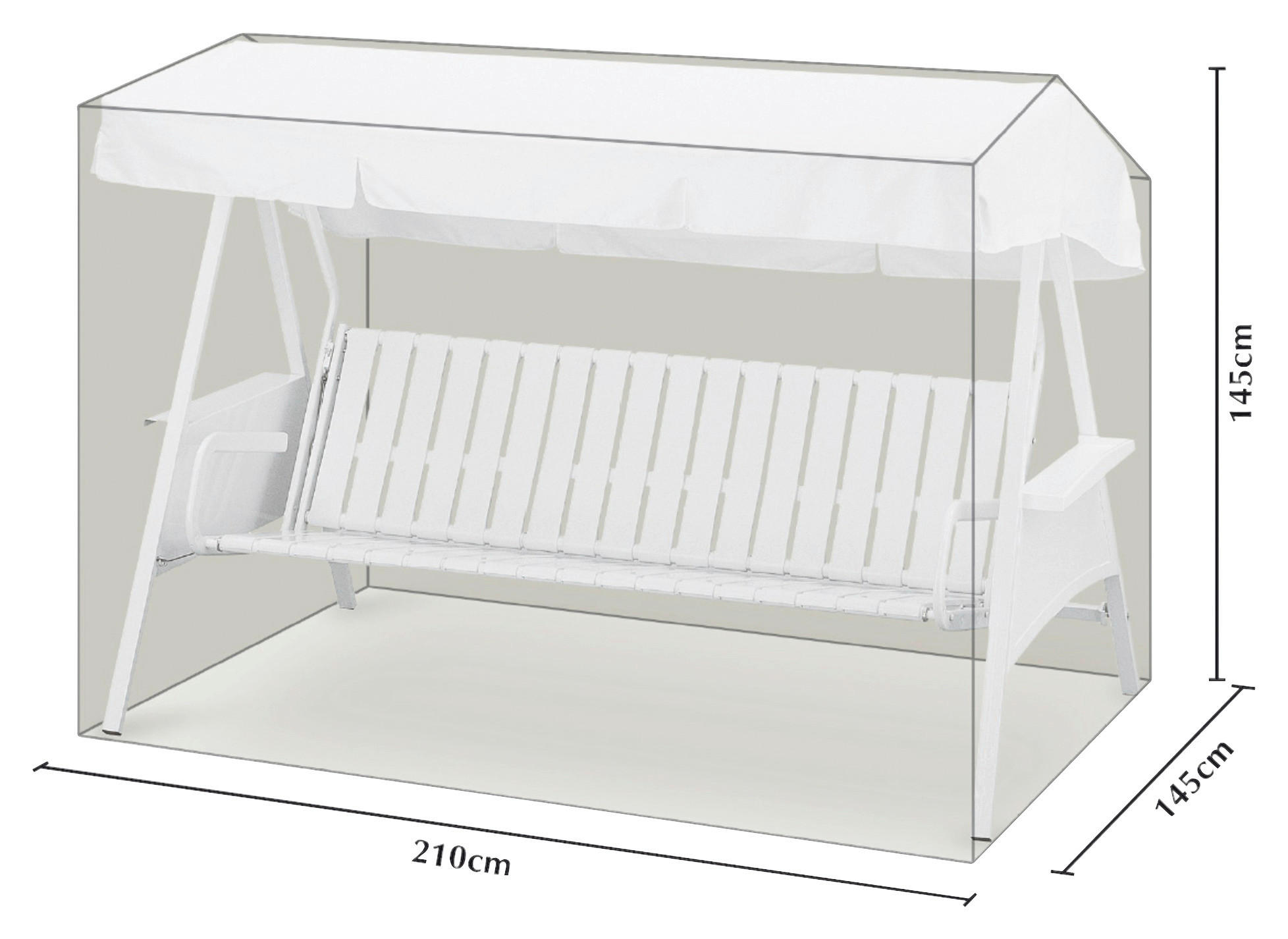 Grasekamp Schutzhülle für Gartenschaukel weiß Kunststoff B/H/L: ca. 145x145 günstig online kaufen
